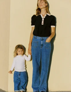 Jean droit à poches