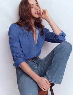 Jean droit taille haute