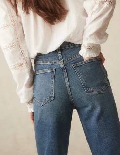 Jean droit taille haute