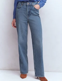 Jean droit taille haute