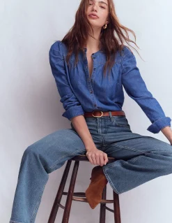 Jean droit taille haute