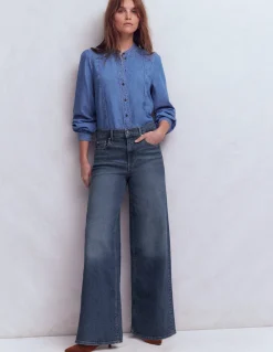 Jean large taille haute