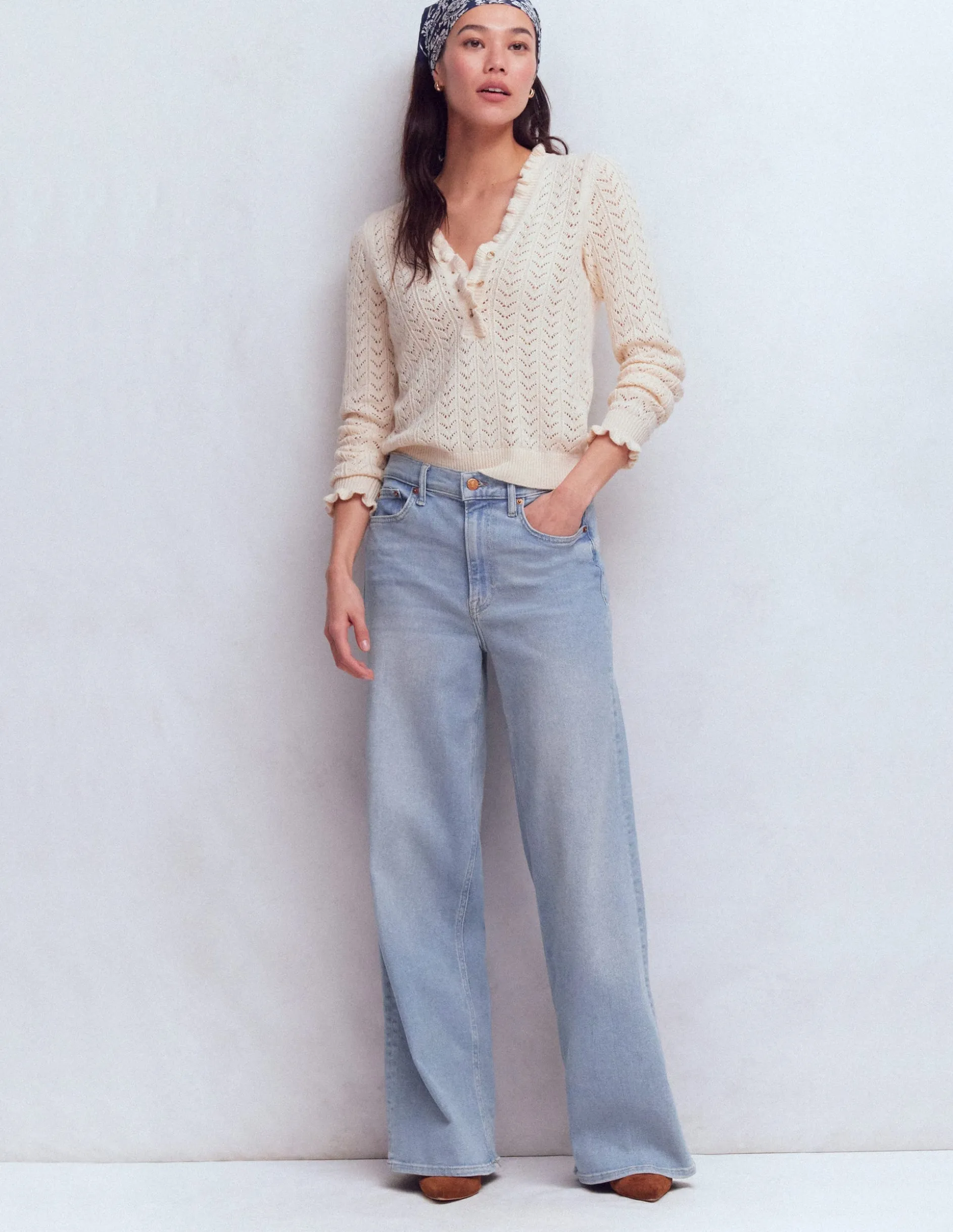 Jean large taille haute