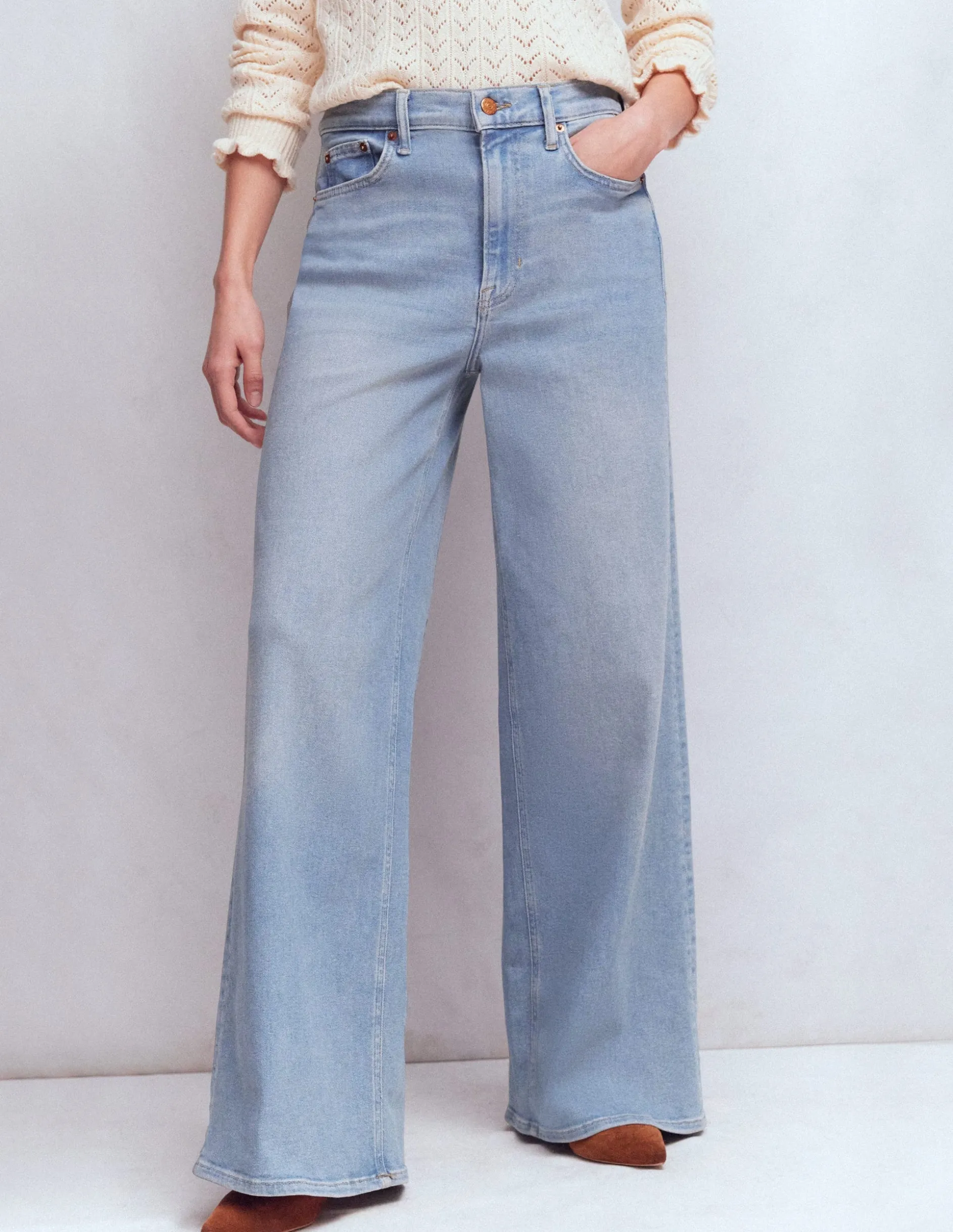 Jean large taille haute