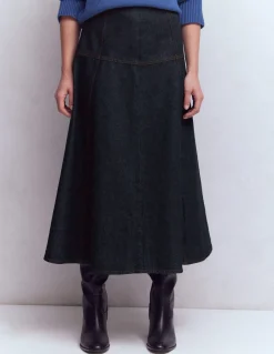 Jupe en jean à empiècements