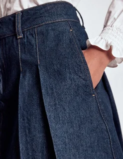 Jupe en jean plissée