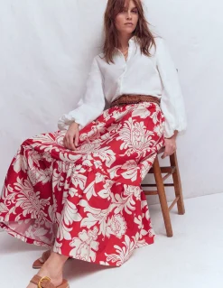 Jupe longue Abigail en popeline