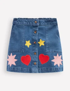 Jupe trapèze boutonnée