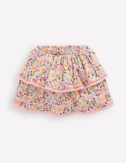 Jupe-short en jersey à volants