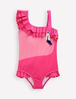 Maillot de bain asymétrique à appliqué