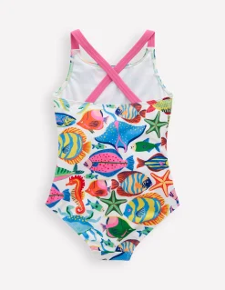 Maillot de bain imprimé croisé dans le dos