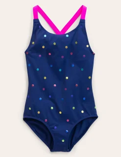 Maillot de bain imprimé croisé dans le dos
