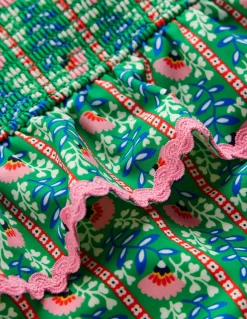 Maillot de bain smocké à basque