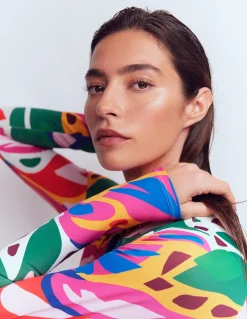 Maillot de bain sport à manches raglan