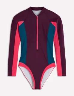 Maillot de bain sport à manches raglan