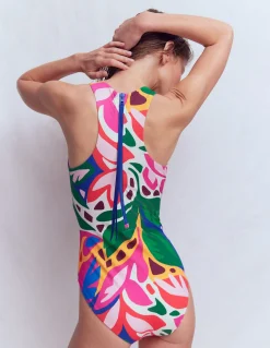 Maillot de bain sportif avec passepoil