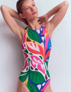 Maillot de bain sportif avec passepoil