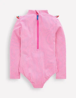 Maillot de bain volanté à manches longues