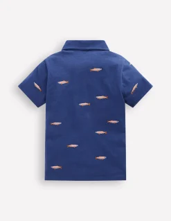 Polo flammé et brodé