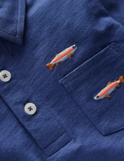 Polo flammé et brodé