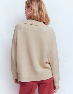 Pull à col tunisien en coton