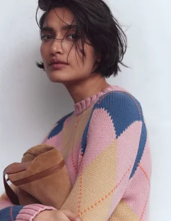 Pull Camilla en coton à motif argyle