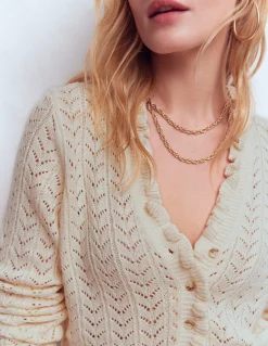 Pull Eloise à col tunisien et volants