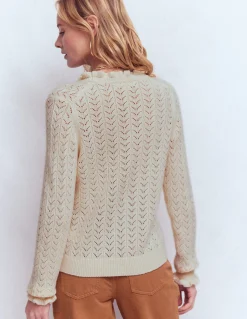 Pull Eloise à col tunisien et volants