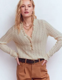 Pull Eloise à col tunisien et volants