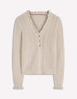 Pull Eloise à col tunisien et volants