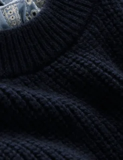 Pull en mélange maille et tissu