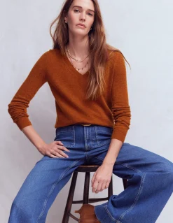 Pull Eva col V en cachemire