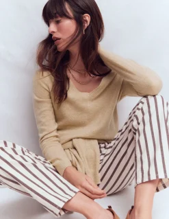 Pull Eva col V en cachemire