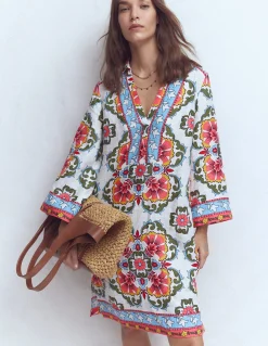 Robe courte Carmen en lin