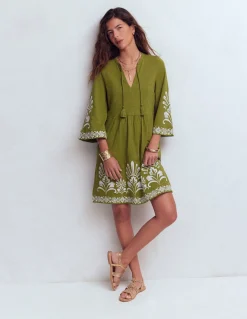 Robe courte style caftan en jersey