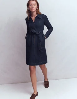 Robe courte zippée en jean