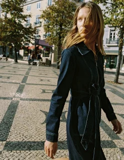 Robe courte zippée en jean