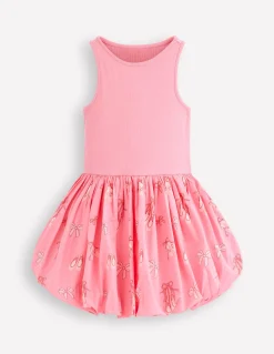 Robe côtelée à ourlet bulle