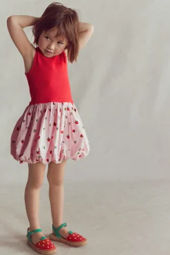 Robe côtelée à ourlet bulle