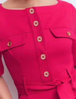 Robe droite Bria en point de Rome