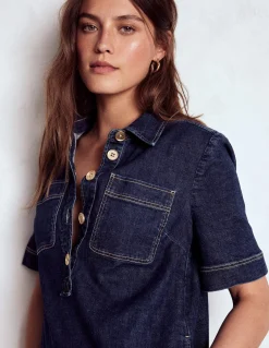 Robe droite Zia en jean avec poche