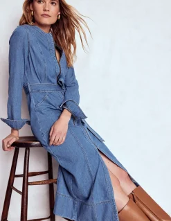Robe droite zippée en jean