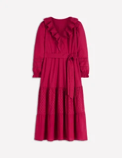 Robe en coton à volants sur le devant