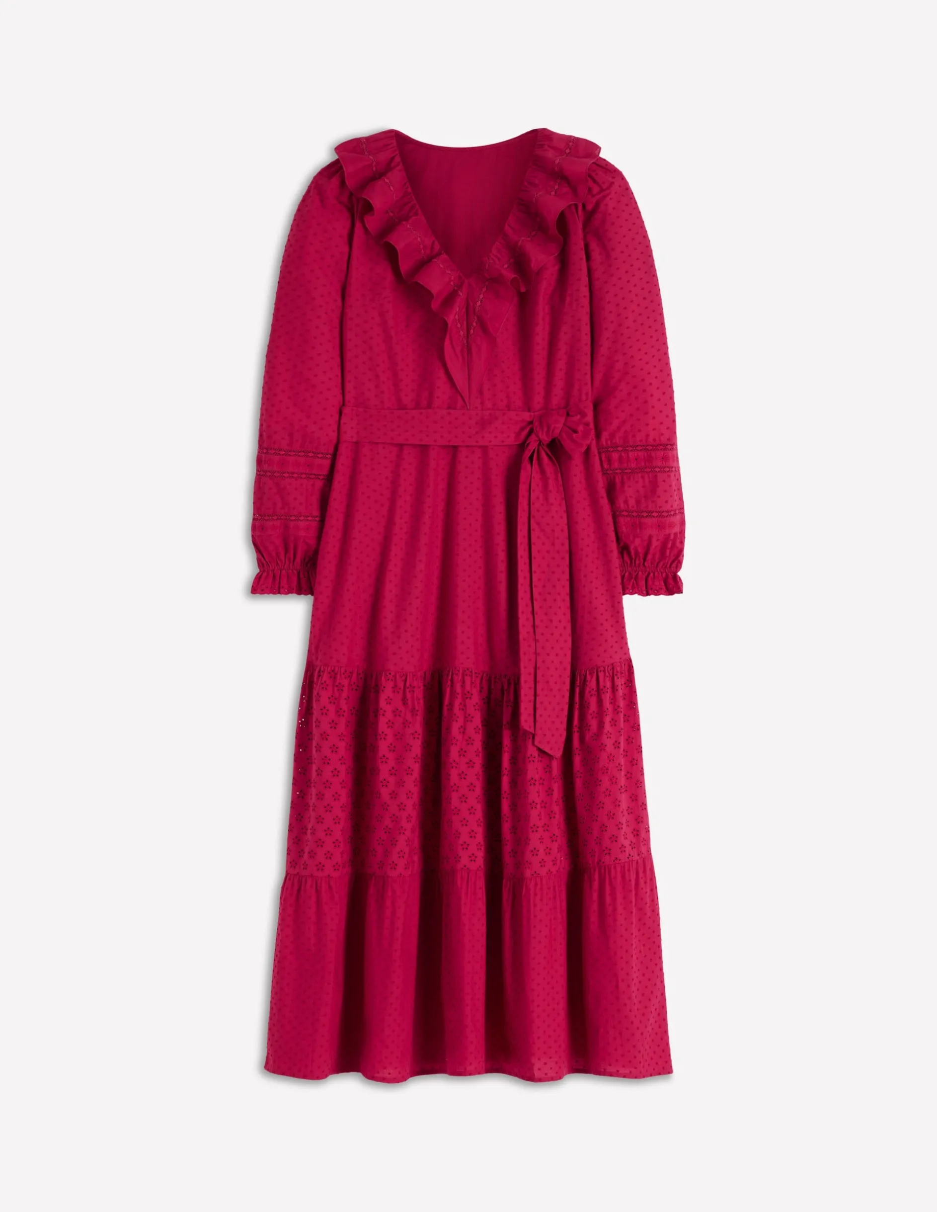 Robe en coton à volants sur le devant