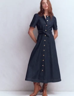Robe en jean à boutons