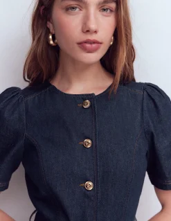 Robe en jean à boutons