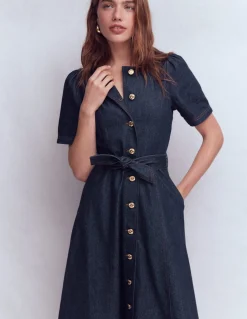 Robe en jean à boutons
