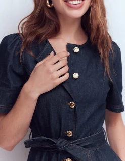 Robe en jean à boutons