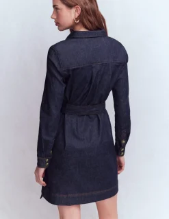 Robe en jean à demi-patte de boutonnage
