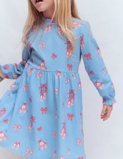 Robe en jersey à manches blousantes